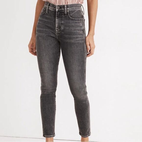 Madewell 10" High-Rise Skinny Crop Jeans in faded black Wash Sz 27 - Picture 1 of 8